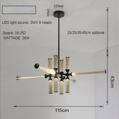 HEIKESZ Nordic Modern LED Glass Chandelier for Living Room Dining Bedroom Simple Creative Lighting Fashion Lamps