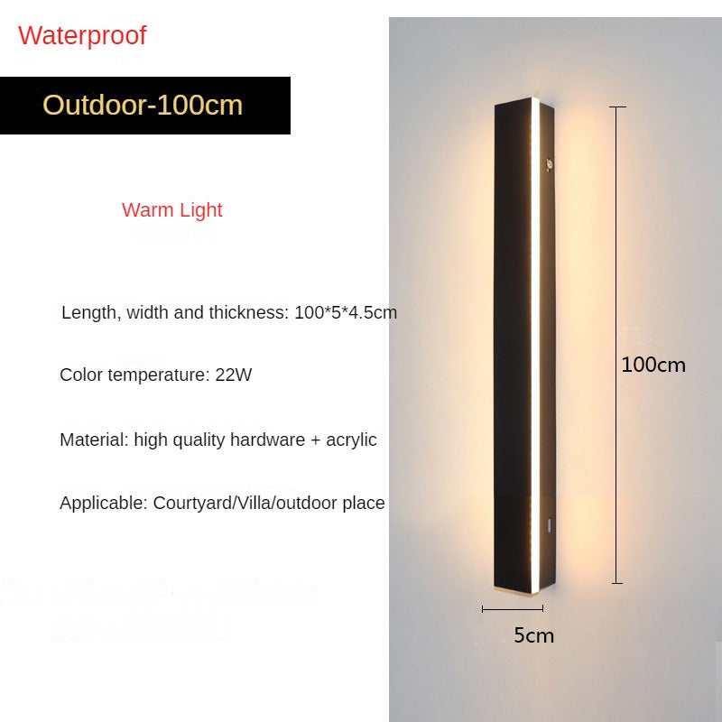 HEIKESZ Outdoor Waterproof LED Wall Lamp Nordic Minimalist Line Light for Garden Villa Door