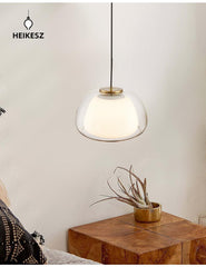 HEIKESZ Nordic Jelly Chandelier Modern Minimalist Glass Lamp for Living Room Bedroom Dining Room LED Ceiling Light Fixtures