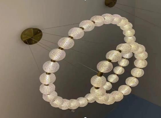 HEIKESZ New Nordic Ring LED Chandelier Modern Minimalist Hanging Light for Living Room Bedroom Study