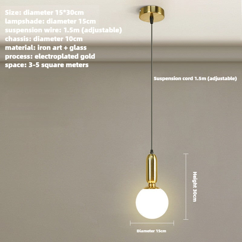 HEIKESZ Nordic LED bedside chandelier modern simple creative pendant light for bedroom bar restaurant American style