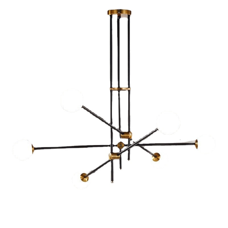 HEIKESZ 2023 Modern Line Chandelier Nordic Glass Ball Droplight for Dining Room Living Room Bar Study Model Room