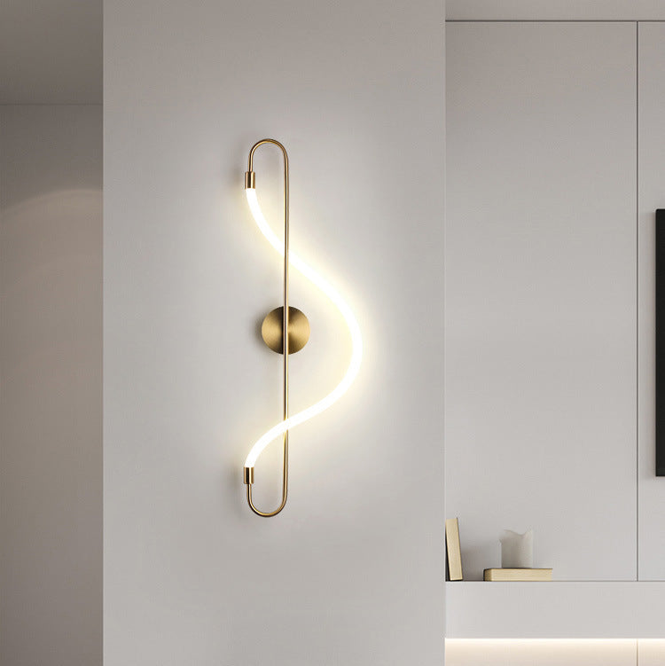 HEIKESZ Minimalist Chandelier for Restaurant Bar Long Dining Table Music Note Art Designer LED Tube Winding Line Lamp