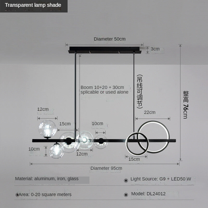 HEIKESZ Modern Minimalist Nordic LED Chandelier Luxury Dining Room Lamp Warm Light for Living Bedroom Bar Ceiling Lighting
