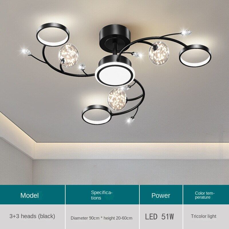 HEIKESZ Modern Starry Sky Projection Ceiling Lamp for Living Room Bedroom Coffee Shop Nordic Style Star Light