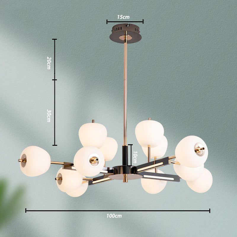 HEIKESZ Nordic Magic Bean Ring LED Chandelier Modern Minimalist Creative Lighting for Living Room Bedroom Study