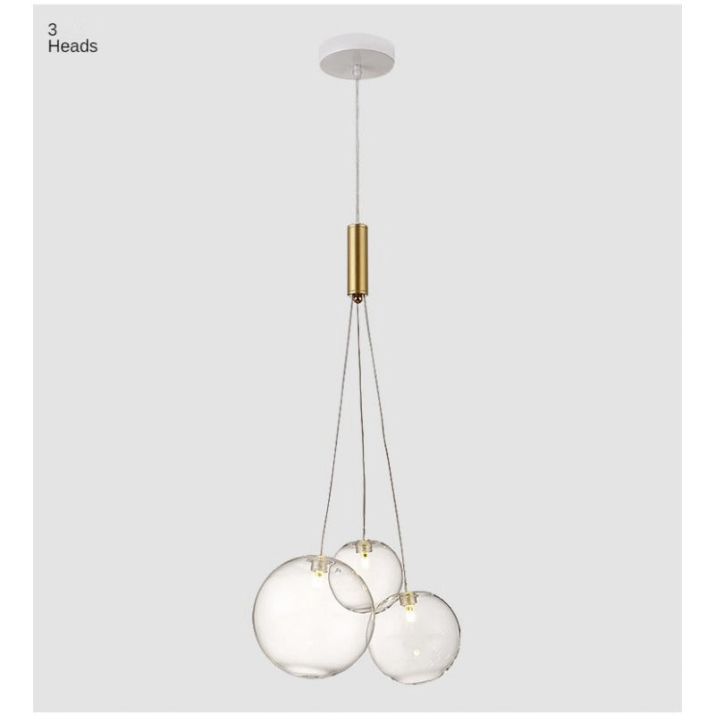 HEIKESZ Nordic Glass Hanging Lamp Minimalist Starry Soap Bubble Ball Lighting for Living Room Bedroom Restaurant Decor