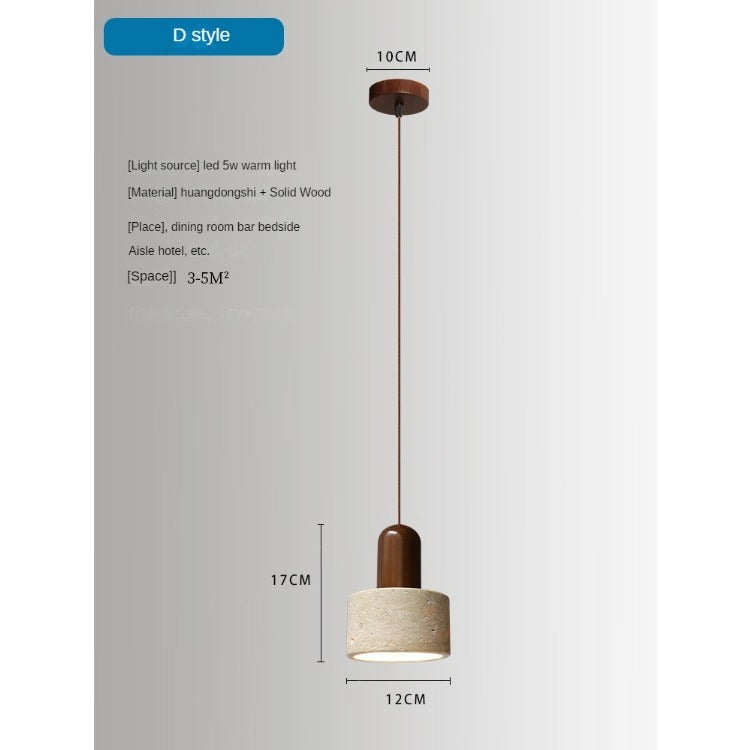 HEIKESZ Silent Style Black Yellow Cave Stone Japanese Bedroom Chandelier Vintage Industrial Lighting for Living Room