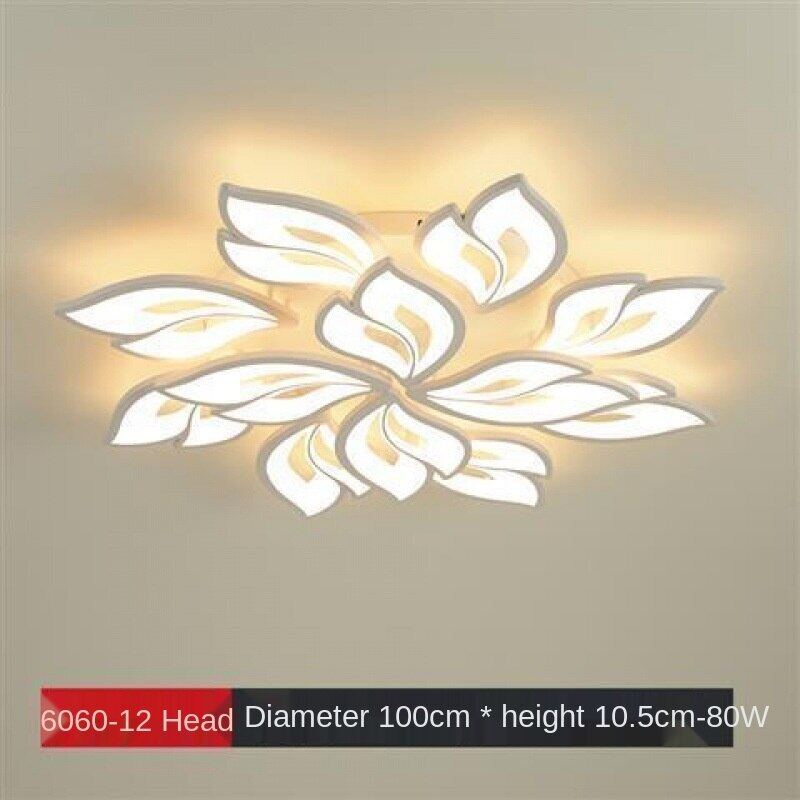 HEIKESZ Modern LED Ceiling Light for Living Room Bedroom Simple Atmosphere Warm Lighting Petal Chandelier