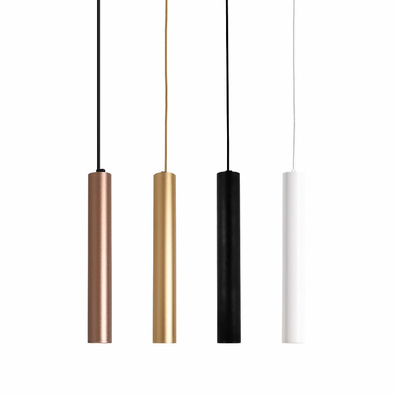 HEIKESZ Long Round Straight Column Suspension Wire Spotlight Minimalist Nordic Designer Chandelier for Dining Room Bar Bedroom