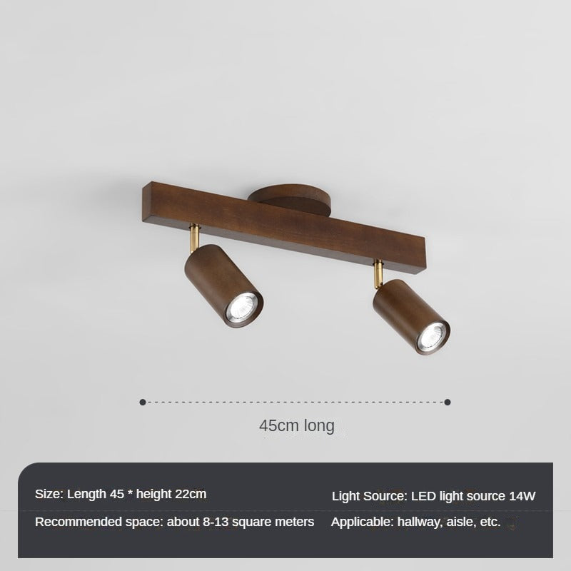 HEIKESZ New Chinese Japanese Style Solid Wood Spotlight Log Living Room Bedroom Headless Lamp TV Background Wall Open Mounted Ceiling Light