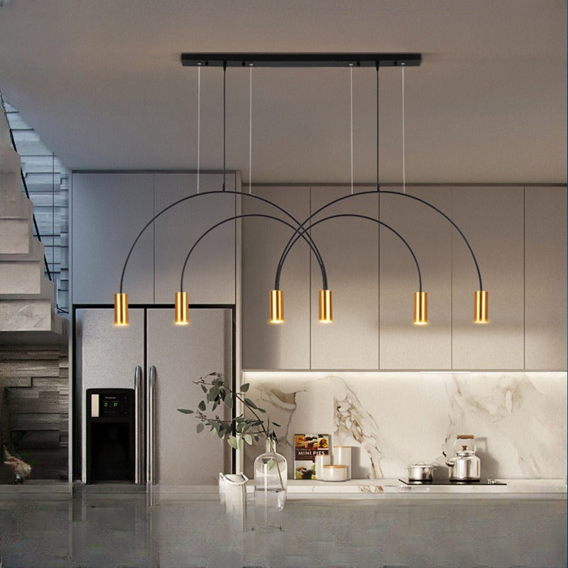 HEIKESZ Luxury Nordic Modern Chandelier Light Creative Arch Dining Table Strip Lamp Internet Celebrity Bar Light