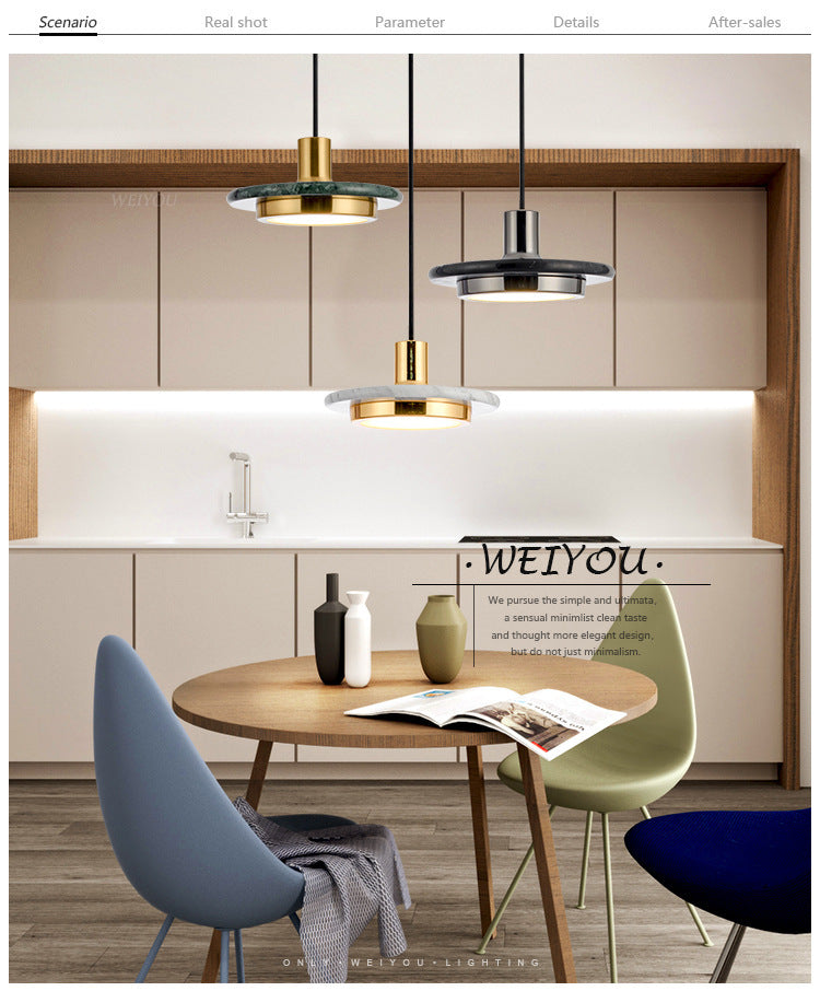 HEIKESZ Luxury Marble Stone Lamp Modern Chandelier for Bedroom Restaurant Bar Lighting Fixtures Ceiling Light Show Window Decoration