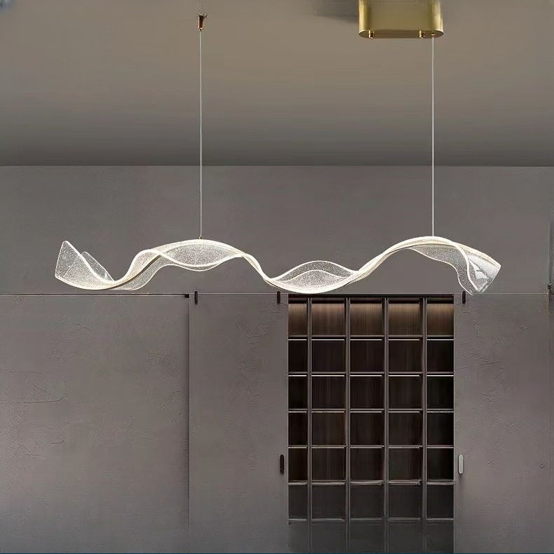 HEIKESZ Creative Ribbon Chandelier Modern Minimalist Luxury Designer Lamp for Restaurant Bar Living Room Artistic Light