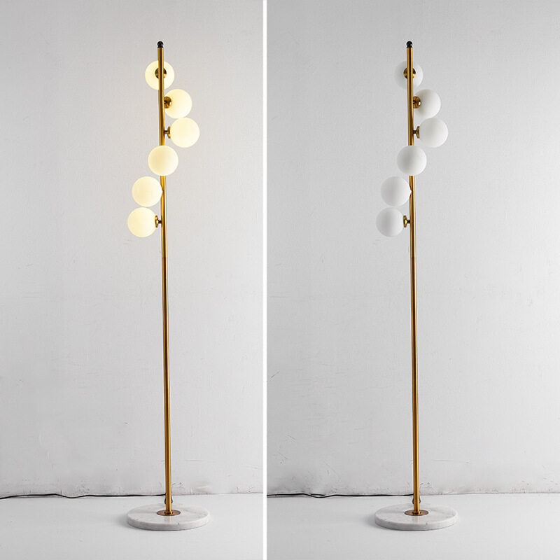HEIKESZ Nordic Magic Beans Fall Floor Lamp Creative Marble Molecule Light Luxury Vertical Simple Sofa Lamp for Living Room
