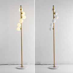 HEIKESZ Nordic Magic Beans Fall Floor Lamp Creative Marble Molecule Light Luxury Vertical Simple Sofa Lamp for Living Room