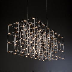 HEIKESZ Starry Cubic Chandelier Luxury Large Light Cube for Living Room Hotel Lobby Restaurant Custom Lighting Sky Lamp Starry Sky Design