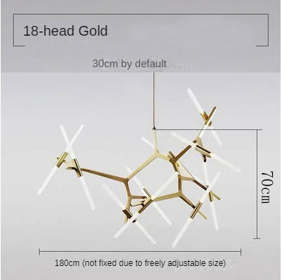 HEIKESZ Nordic Post Modern Tree Branch Chandelier Luxury Industrial Style Living Room Lamp for Home and Restaurant Decor