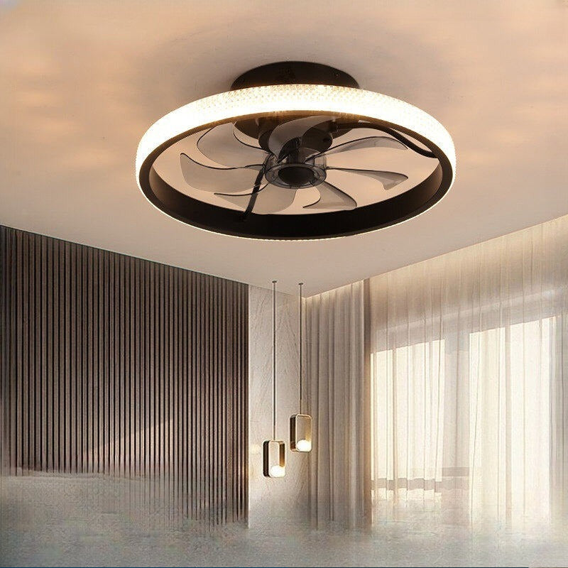 HEIKESZ Modern Ceiling Fan Lamp with LED Crystal Lights Remote Control Luxury Bedroom Living Room Restaurant Light Wholesale Nordic Minimalist Design