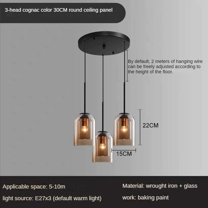HEIKESZ Nordic Industrial Chandelier Creative Long Line Glass Pendant Light for Living Room Bedroom Restaurant Warm Lighting Ceiling Lamp