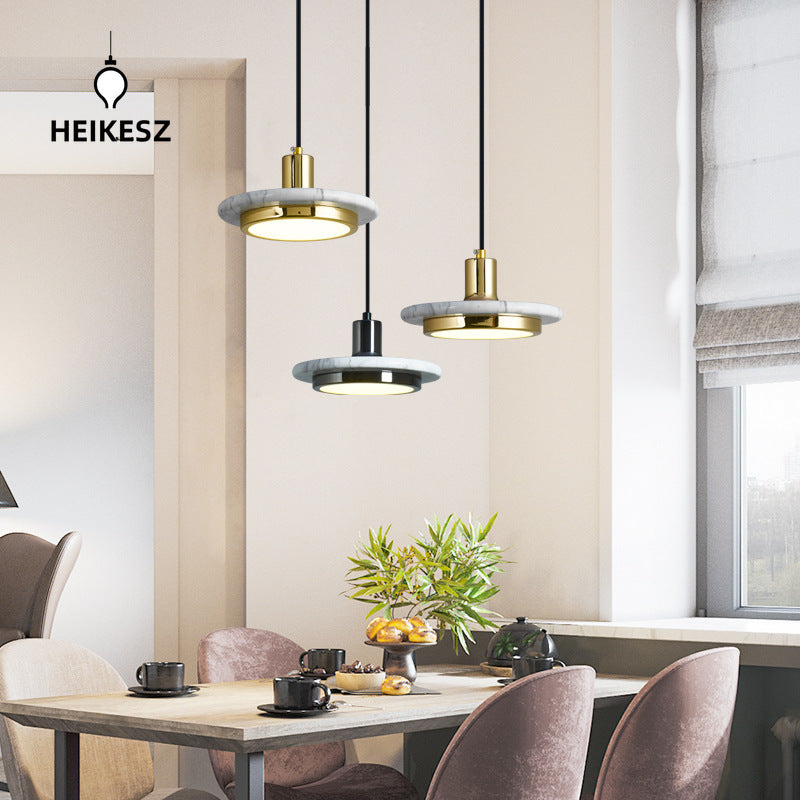 HEIKESZ Luxury Marble Stone Lamp Modern Chandelier for Bedroom Restaurant Bar Lighting Fixtures Ceiling Light Show Window Decoration