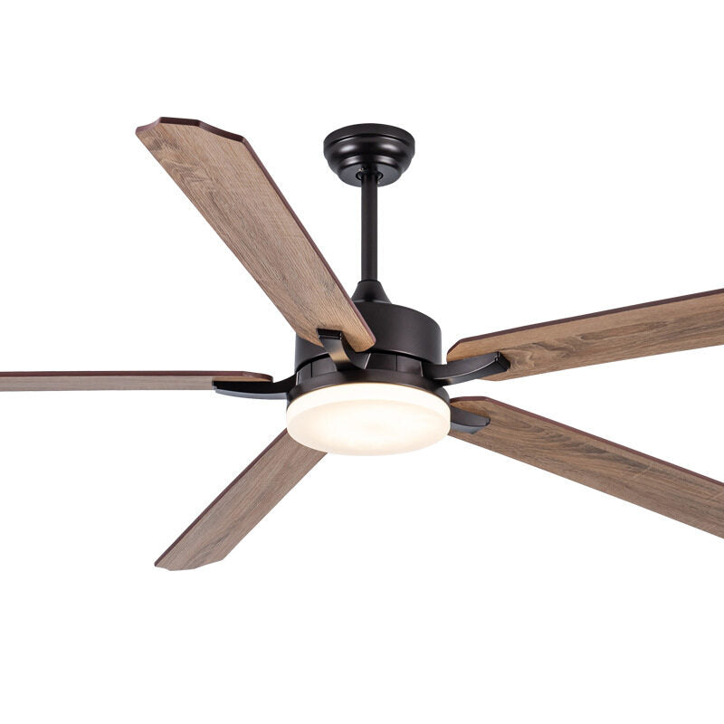 HEIKESZ Large Wind Wooden Leaf Fan Lamp Nordic Living Room Frequency Conversion Commercial Retro Restaurant Industrial Big Fan Chandelier