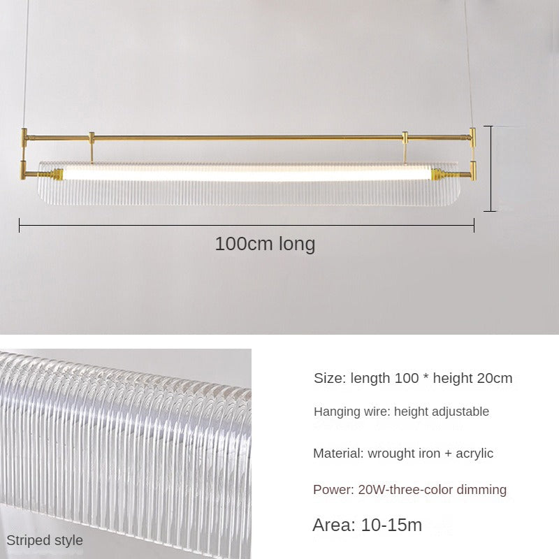 HEIKESZ Italian Minimalist Chandelier Creative Art Strip Light for Dining Room Bar Kitchen Island