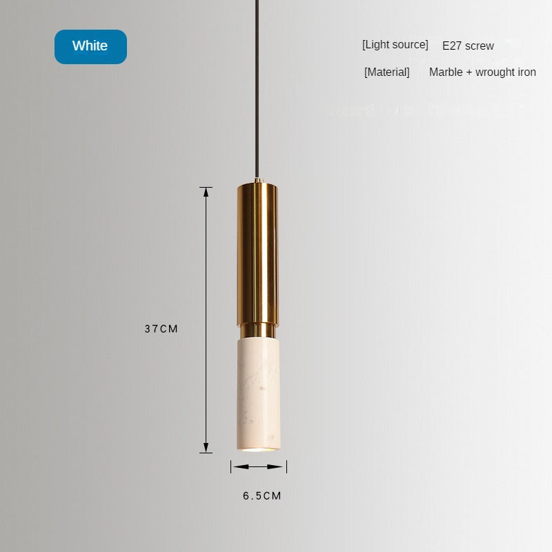 HEIKESZ Nordic Minimalist Small Droplight Modern Bedroom Bedside Lamp Marble Single Head Ceiling Light Fixtures for Living Room