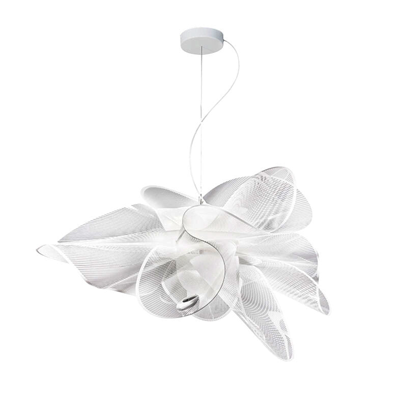 HEIKESZ Modern Transparent Flower Chandelier Italian Designer LED Ceiling Light for Living Room Bedroom Restaurant Nordic Creative Hanging Lamp