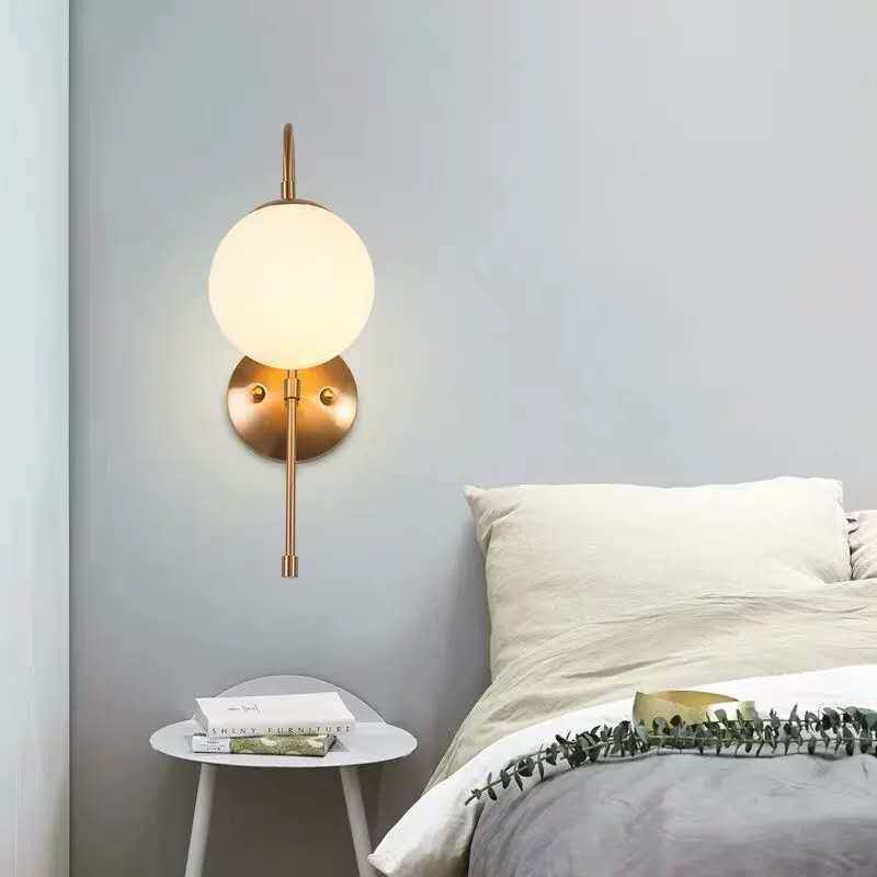 HEIKESZ Nordic Wall Lamp Luxury Living Room Light Creative Simple Bedroom Wall Lamp Stair Aisle Bedside Lamp