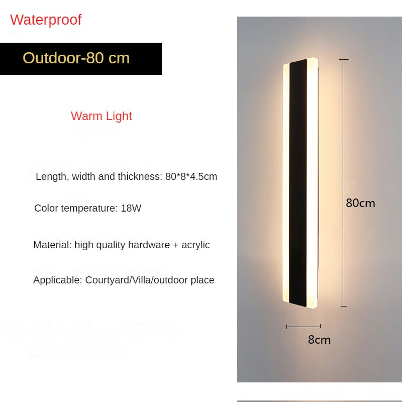 HEIKESZ Outdoor Waterproof LED Wall Lamp Nordic Minimalist Line Light for Garden Villa Door