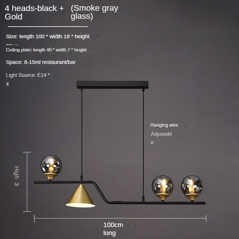 HEIKESZ Nordic Three Head Chandelier Modern Dining Table Lamp Creative Luxury Bar Counter Light
