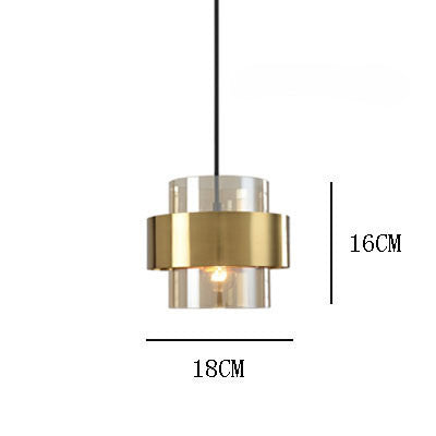 HEIKESZ Luxury Glass Bedside LED Chandelier Nordic Creative Small Droplight for Bedroom Living Room Coffee Shop Lighting