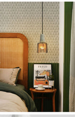 HEIKESZ Nordic Ins Glass Hanging Lamp Modern Simple Light Luxury Bedroom Bedside Dining Room Living Room Decor