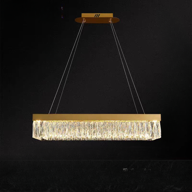 HEIKESZ Modern Luxury Crystal Chandelier Round Stainless Steel Ceiling Light for Living Room Dining Bedroom Hotel Club