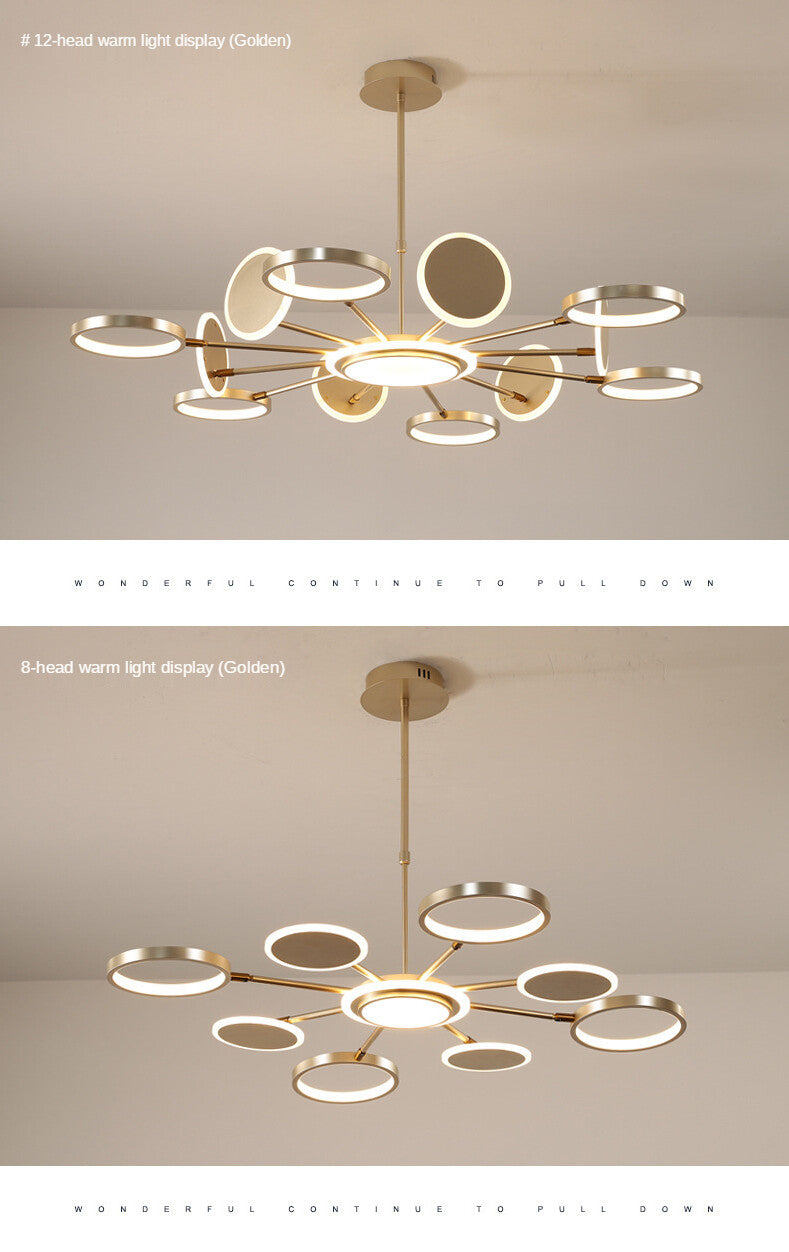 HEIKESZ Nordic Modern Chandelier Luxury Living Room Light Creative Molecular Round Ceiling Lamp for Bedroom Dining Room Restaurant