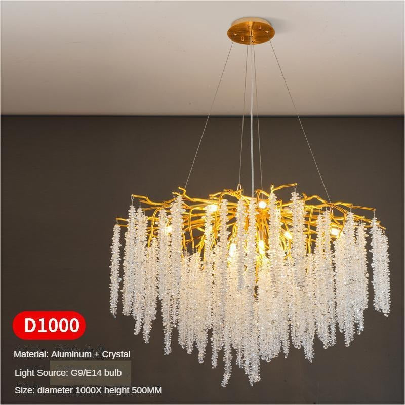 HEIKESZ Italian Crystal Chandelier Luxury High-End Designer Villa Living Room Bedroom Dining Rod-Type Light