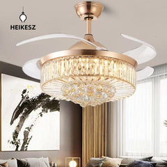 HEIKESZ Modern Ceiling Fan Light LED Energy Saving Invisible Fan for Living Room Bedroom Dining Room Integrated Lamp Fixture