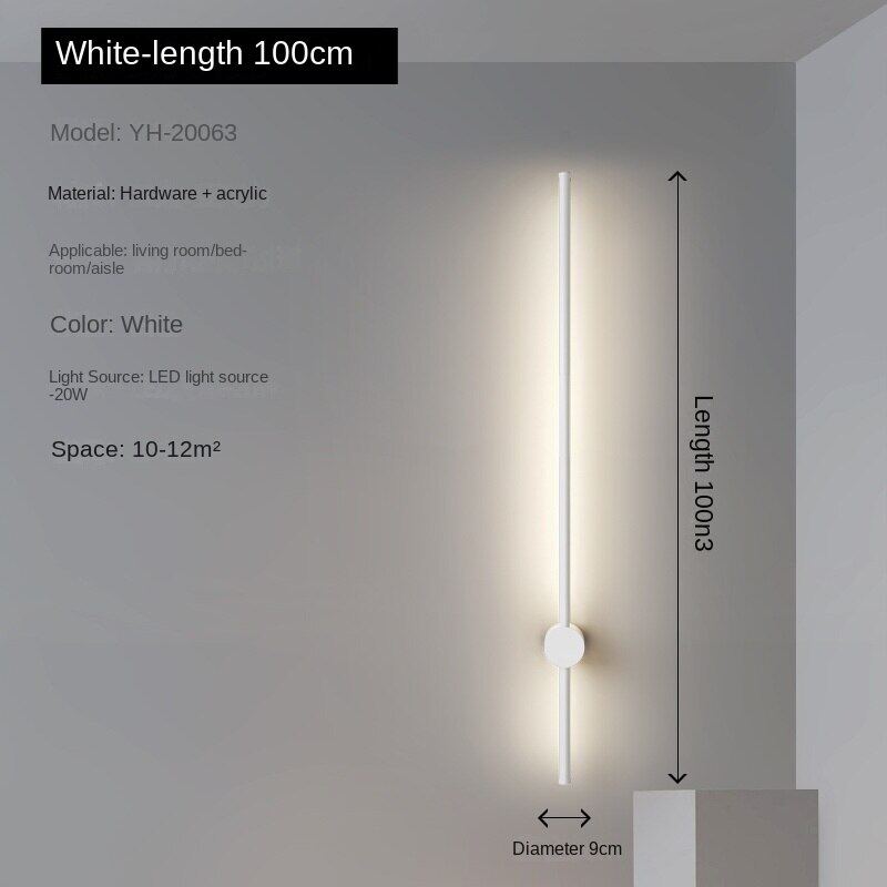 HEIKESZ Minimalist Long LED Wall Lamp Modern Nordic Light Luxury for Bedroom Living Room Hotel