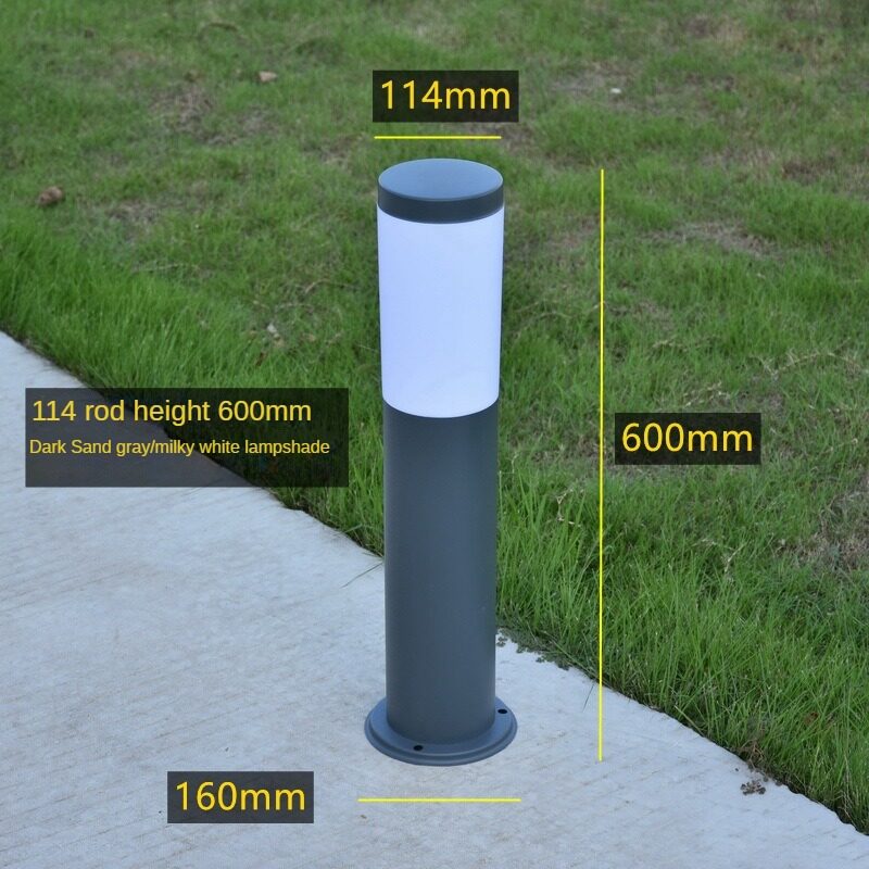KEIKESZ Outdoor Lawn Lamp Stainless Steel LED Floor Light Waterproof Cylindrical Garden Villa Courtyard Landscape Street Lighting