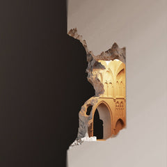 HEIKESZ Notre Dame Night Light Gypsum Wall Lamp for Bedside Corridor Aisle Embedded Corner B & B Ambience Light