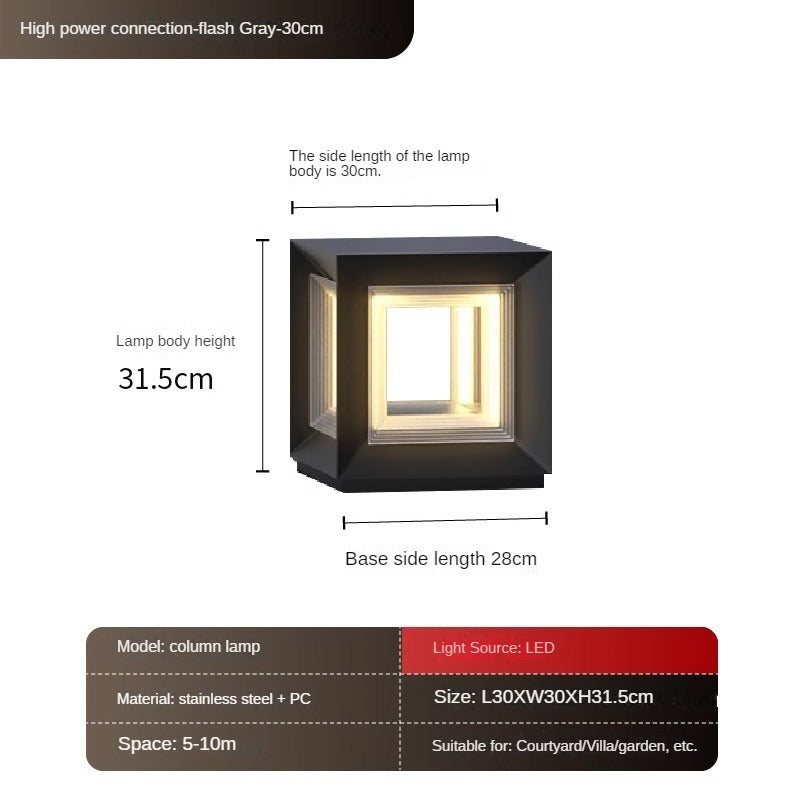 HEIKESZ Solar Pillar Lamp Waterproof Outdoor Lighting for Garden Courtyard Gate Villa Door Wall Decoration