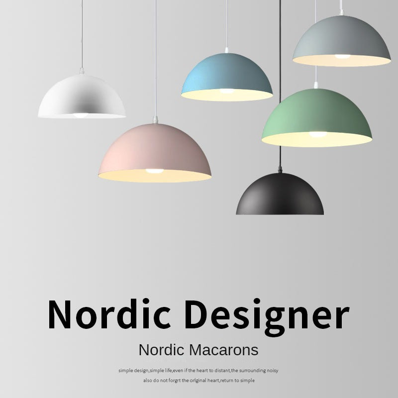 HEIKESZ Modern Minimalist Single Head Semicircle Chandelier Large Lampshade Creative Personality Decorative Light for Living Room Restaurant Exhibition Hall