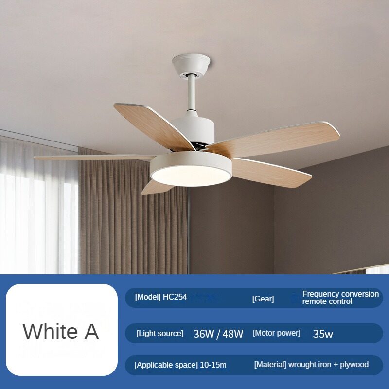 HEIKESZ Smart Nordic Ceiling Fan Lamp with Frequency Conversion for Living Room Dining Room Bedroom