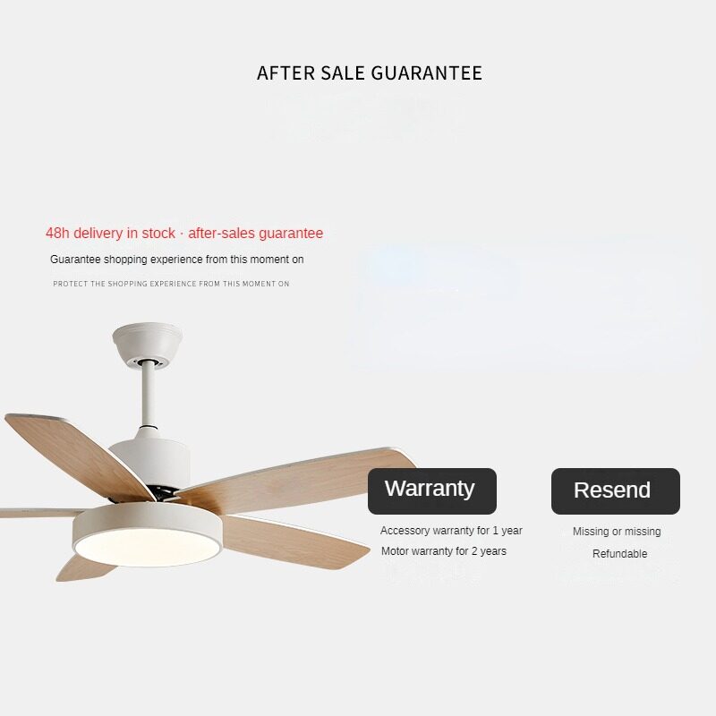 HEIKESZ Smart Nordic Ceiling Fan Lamp with Frequency Conversion for Living Room Dining Room Bedroom