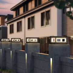 HEIKESZ Solar Pillar Lamp Waterproof Outdoor Lighting for Garden Courtyard Gate Villa Door Wall Decoration