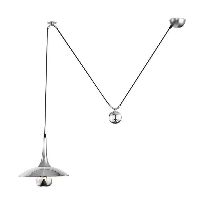 HEIKESZ Nordic UFO Pulley Chandelier Bauhaus Style Removable Lighting for Living Room Dining Room Cafe