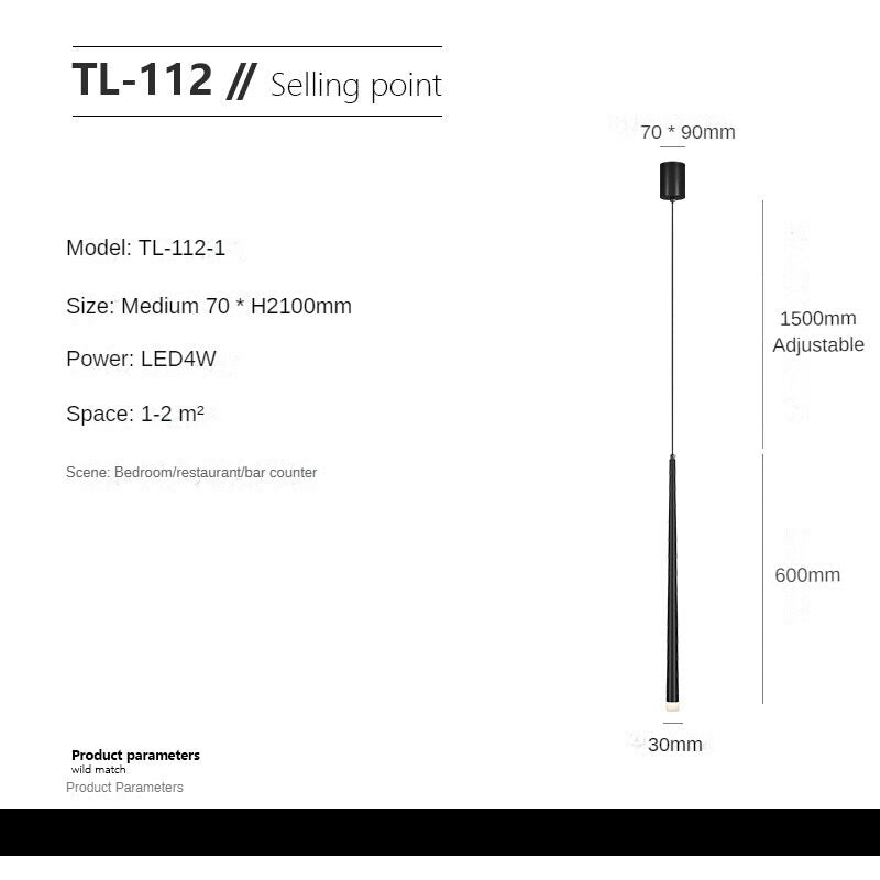 HEIKESZ Simple and Light Luxury Bedroom Droplight Nordic Internet Celebrity Living Room Background Wall Lamp Hanging Line