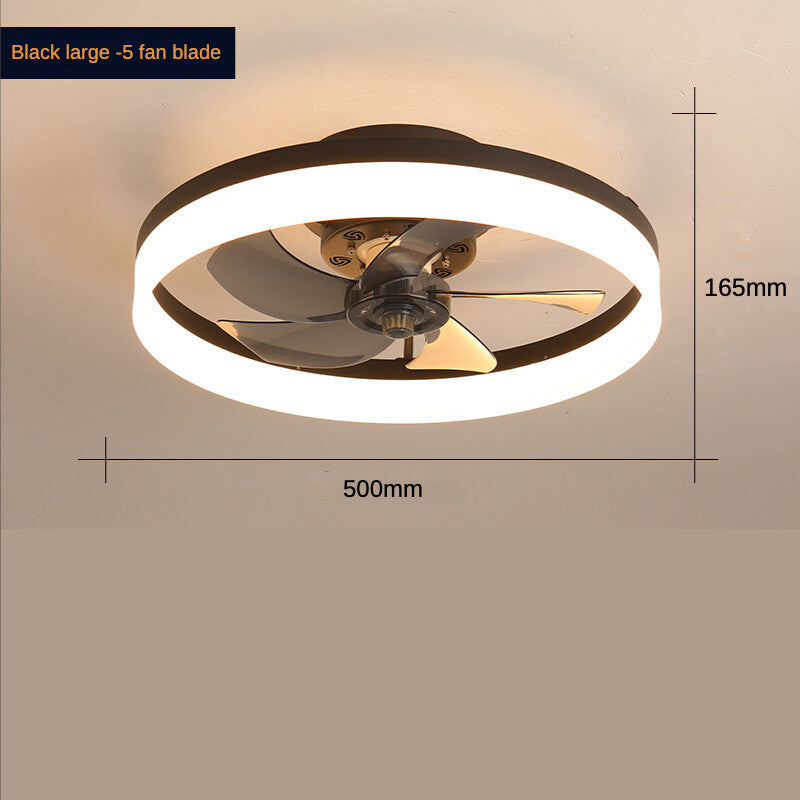 HEIKESZ Nordic Ceiling Fan Light with LED Strip Modern Minimalist Design Invisible Fan Lamp for Bedroom Dining Room Home Living Room