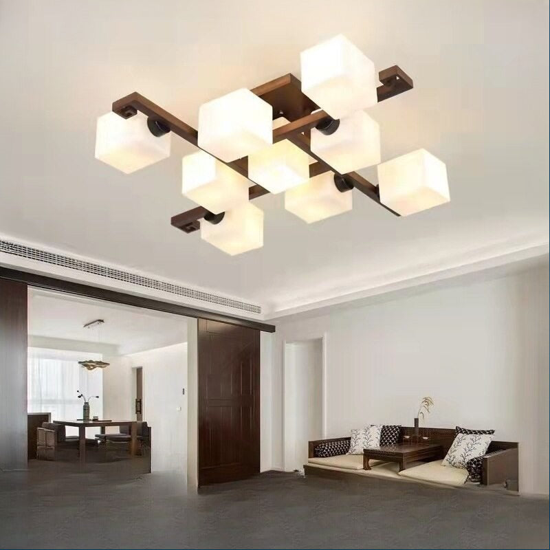 HEIKESZ Chinese Ceiling Lamp Led Solid Wood Simplicity Antique Master Bedroom Living Room Home Hall Light